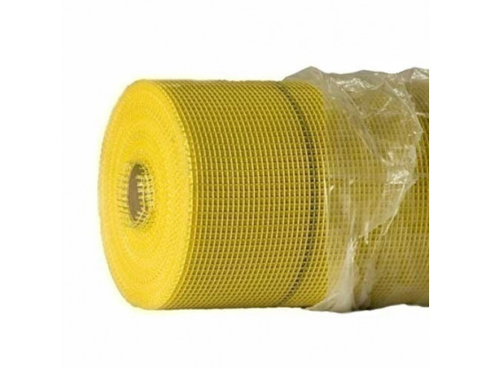 Сітка склотканна вічко 5*5 мм (160 г/см²), 50 м² (жовта)