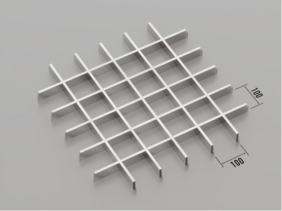 Потолок ГРИЛЬЯТО 100x100 мм классическое хром