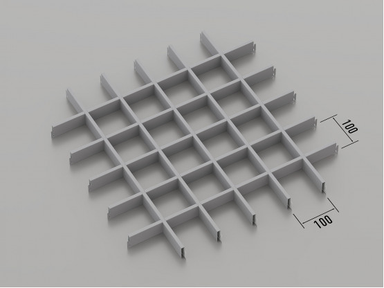 Стеля ГРИЛЬЯТО 100x100 мм класичне RAL 9006, сірий