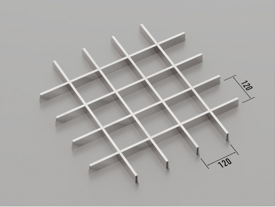 Потолок ГРИЛЬЯТО 120x120 мм классическое хром