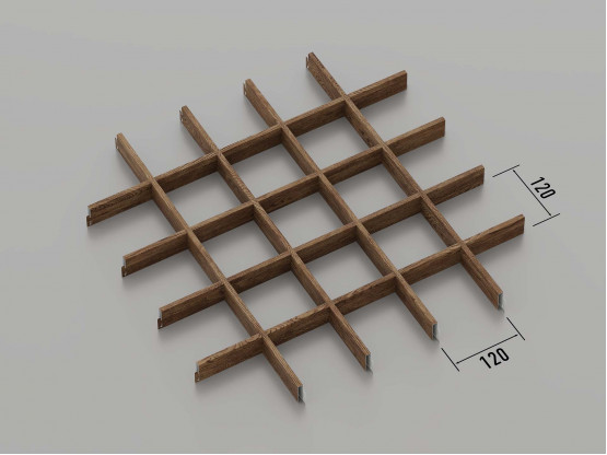 Потолок ГРИЛЬЯТО 120x120 мм классическое тёмное дерево