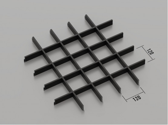 Стеля ГРИЛЬЯТО 120x120 мм класичне RAL 9005, чорний