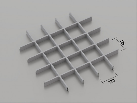 Стеля ГРИЛЬЯТО 120x120 мм класичне RAL 9006, сірий