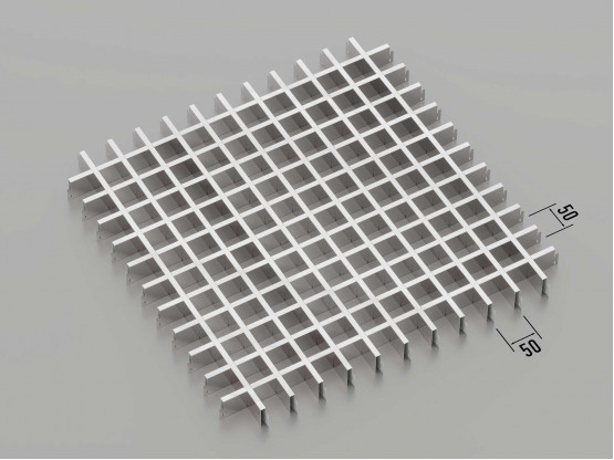 Потолок ГРИЛЬЯТО 50x50 мм классическое хром