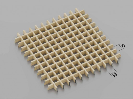 Потолок ГРИЛЬЯТО 50x50 мм классическое светлое дерево