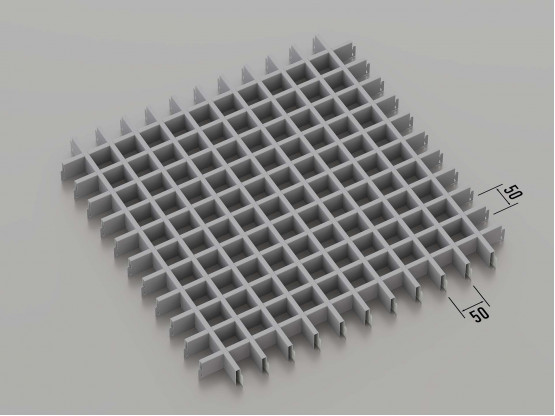 Стеля ГРИЛЬЯТО 50x50 мм класичне RAL 9006, сірий