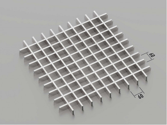 Потолок ГРИЛЬЯТО 60x60 мм классическое хром