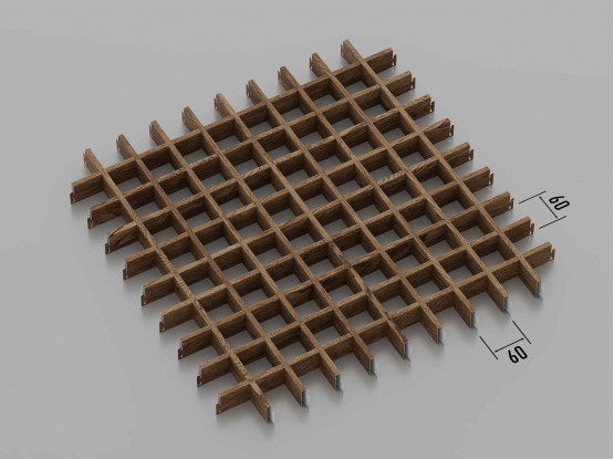 Стеля ГРИЛЬЯТО 60x60 мм класичне темне дерево