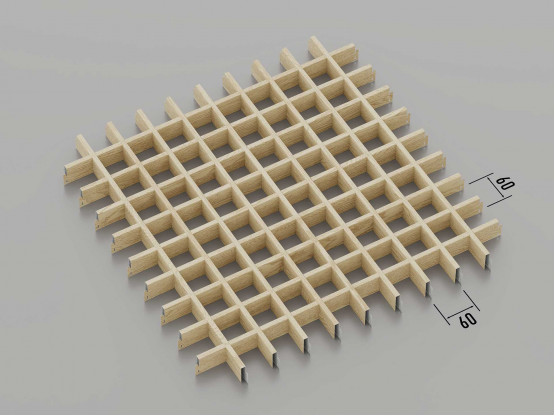 Потолок ГРИЛЬЯТО 60x60 мм классическое светлое дерево