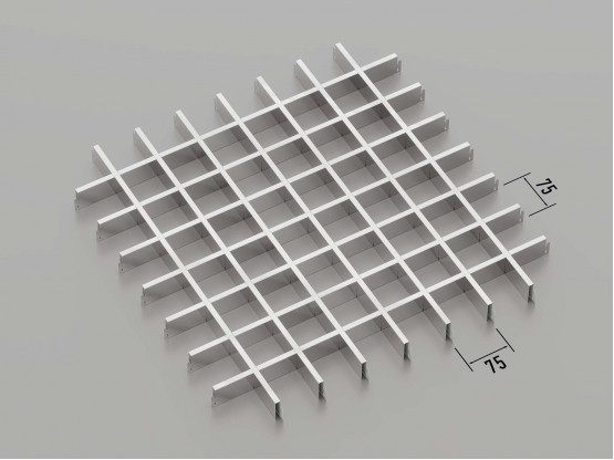 Потолок ГРИЛЬЯТО 75x75 мм классическое хром