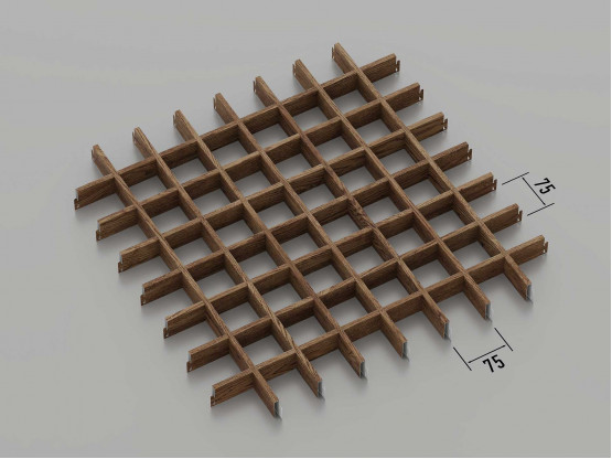 Потолок ГРИЛЬЯТО 75x75 мм классическое тёмное дерево