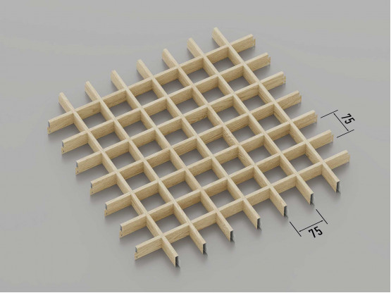 Потолок ГРИЛЬЯТО 75x75 мм классическое светлое дерево