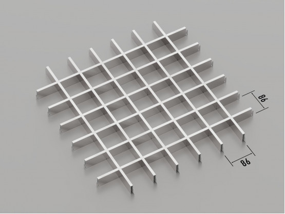 Потолок ГРИЛЬЯТО 86x86 мм классическое хром