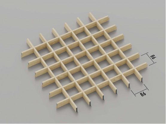 Потолок ГРИЛЬЯТО 86x86 мм классическое светлое дерево