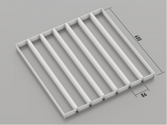 Потолок ГРИЛЬЯТО 86x600 мм жалюзи RAL 9003, белый
