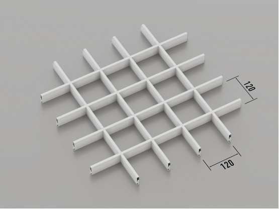 Потолок ГРИЛЬЯТО 120x120 мм классическое GL в модульную систему RAL 9003, белый