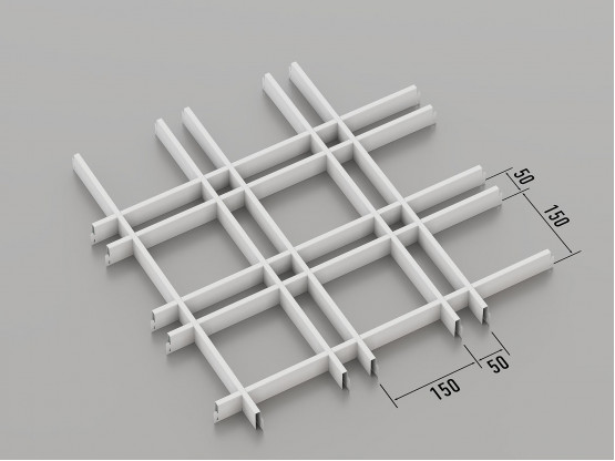 Потолок ГРИЛЬЯТО 150х50 мм нестандарт RAL 9003, белый