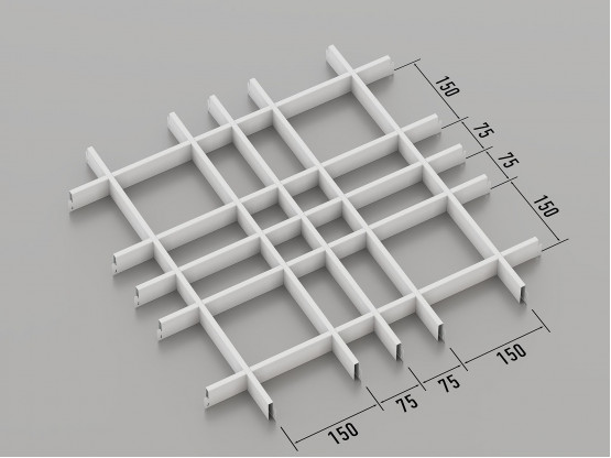 Потолок ГРИЛЬЯТО 150х75 мм нестандарт RAL 9003, белый