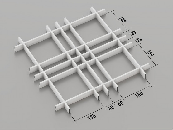 Потолок ГРИЛЬЯТО 180x60 мм нестандарт RAL 9003, белый