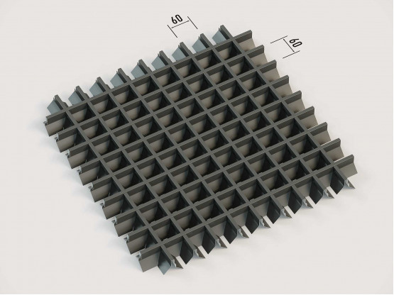 Стеля ГРИЛЬЯТО 60x60 мм пірамідальне RAL 9005, чорний