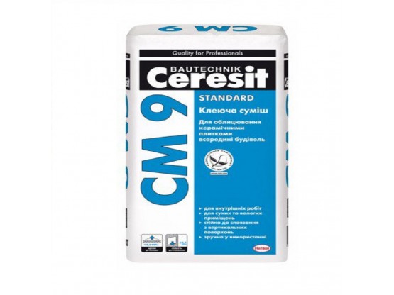 Клеюча суміш для плитки Ceresit CM 9 Standard 25кг
