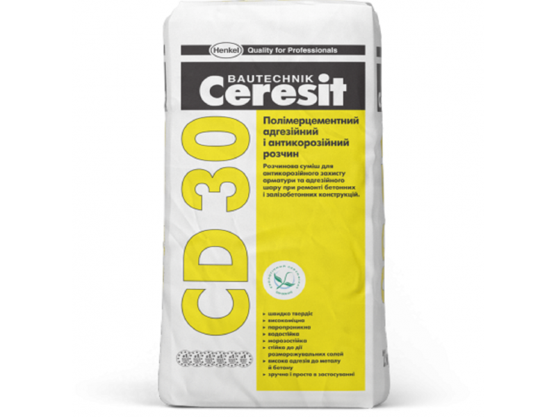Однокомпонентный, минеральный, антикоррозийный и контактный раствор Ceresit СD 30 25кг